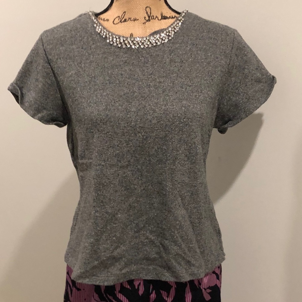 Paraphrase rhinestone neck top